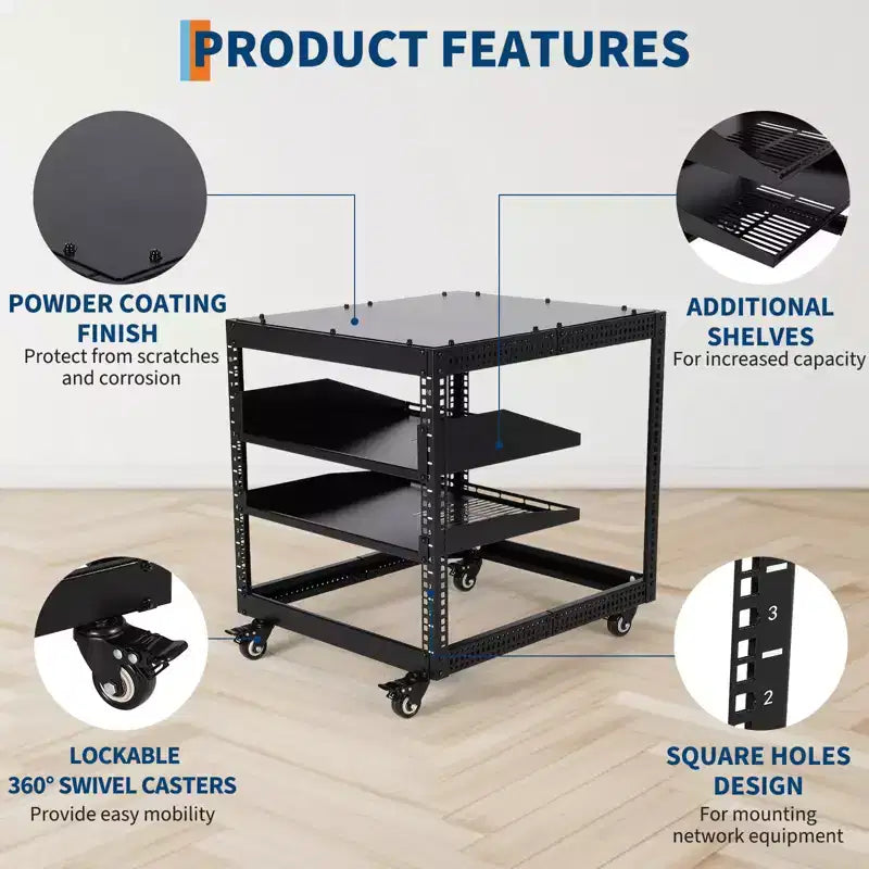 Rack de serveur à bâti ouvert 20U, profondeur ajustable de 23 à 40 pouces, rack réseau mural et autoportant, pouvant accueillir tout votre équipement informatique/audiovisuel