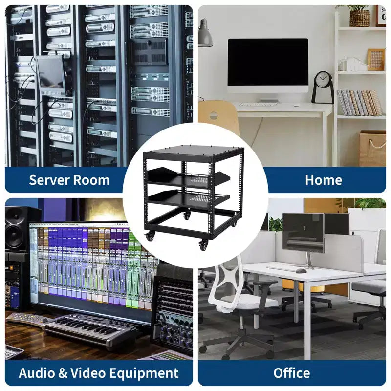 Rack de serveur à bâti ouvert 20U, profondeur ajustable de 23 à 40 pouces, rack réseau mural et autoportant, pouvant accueillir tout votre équipement informatique/audiovisuel