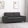 Canapé 2 places en microfibre - Gris foncé - Revêtement durable, confort réglable - Design moderne pour salon, salle de détente ou bureau.