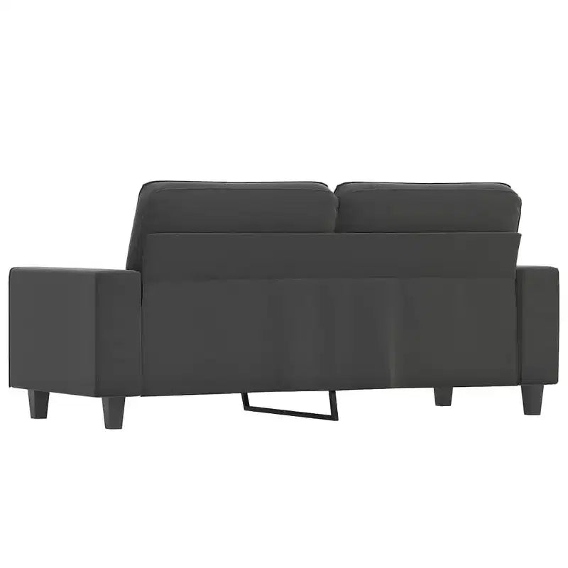 Canapé 2 places en microfibre - Gris foncé - Revêtement durable, confort réglable - Design moderne pour salon, salle de détente ou bureau.