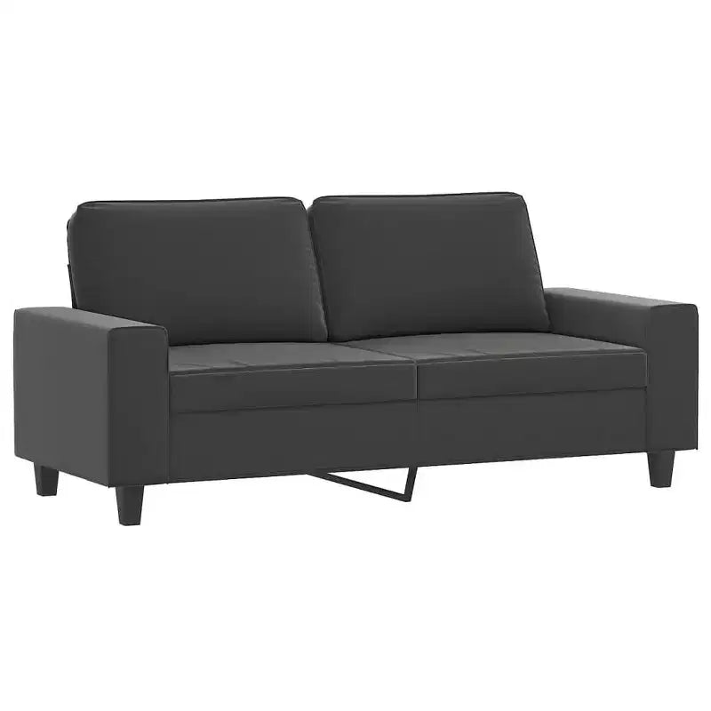 Canapé 2 places en microfibre - Gris foncé - Revêtement durable, confort réglable - Design moderne pour salon, salle de détente ou bureau.