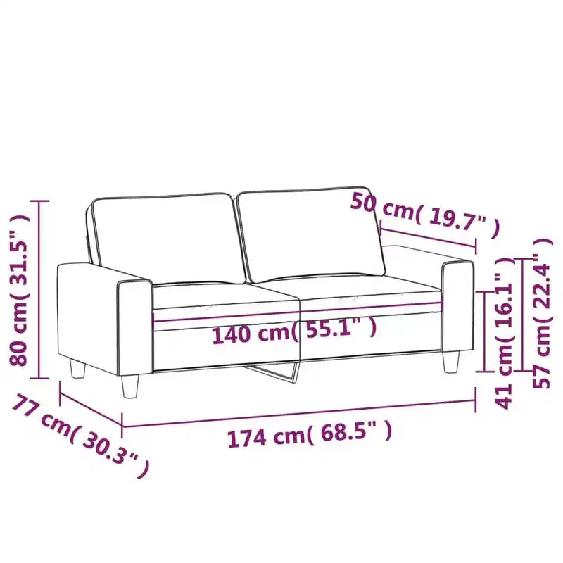 Canapé 2 places en microfibre - Gris foncé - Revêtement durable, confort réglable - Design moderne pour salon, salle de détente ou bureau.