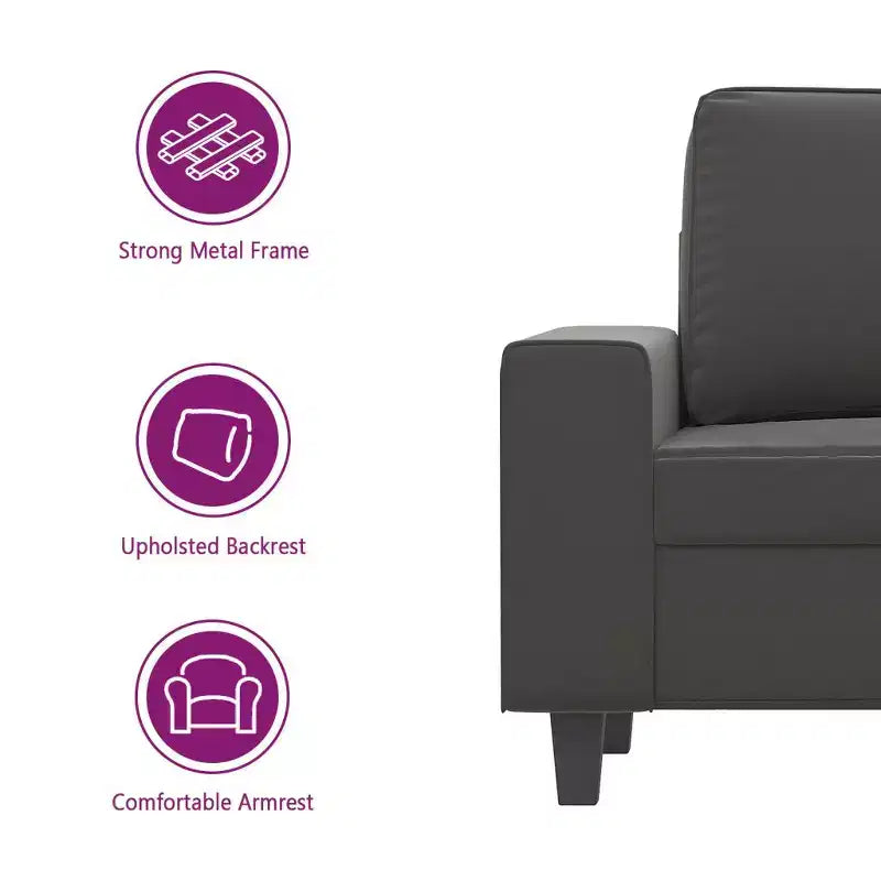 Canapé 2 places en microfibre - Gris foncé - Revêtement durable, confort réglable - Design moderne pour salon, salle de détente ou bureau.