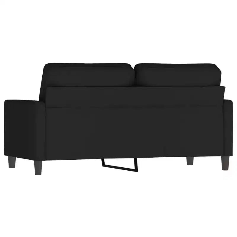 Canapé 2 places en velours noir avec cadre en métal robuste, assise rembourrée confortable, idéal pour le salon ou le coin détente