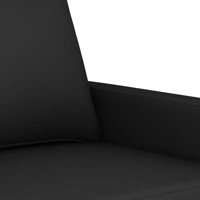 Canapé 2 places en velours noir avec cadre en métal robuste, assise rembourrée confortable, idéal pour le salon ou le coin détente