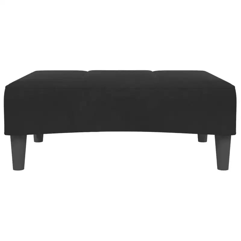 Canapé-lit 2 places avec repose-pieds en velours noir - Canapé convertible pour salon/bureau