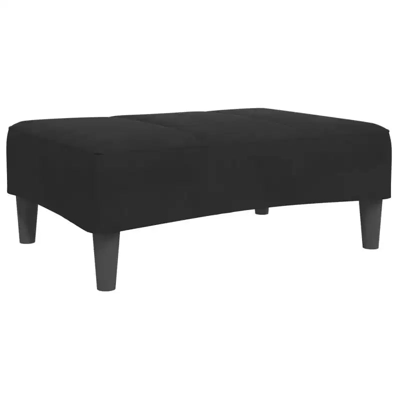 Canapé-lit 2 places avec repose-pieds en velours noir - Canapé convertible pour salon/bureau