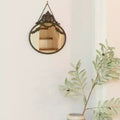 Miroir mural encadré en étain avec chaîne décorative et finition antique, bronze, de Storied Home