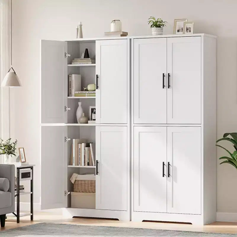 Meuble de rangement, armoire de cuisine haute de 70 po avec 2 portes et 3 étagères réglables, armoire autoportante, meuble de rangement moderne pour salle de bain
