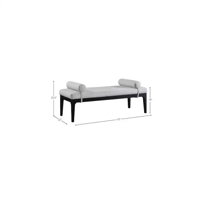 Banc en tissu texturé lin