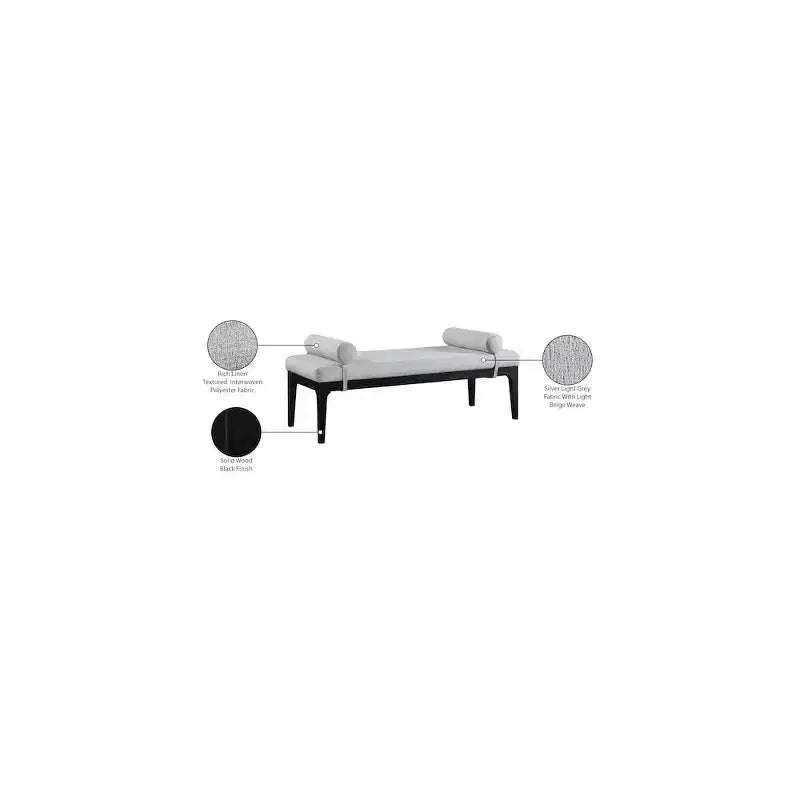 Banc en tissu texturé lin