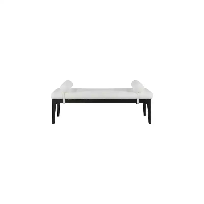 Banc en tissu texturé lin