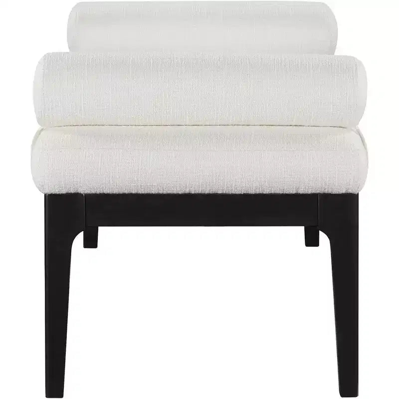 Banc en tissu texturé lin