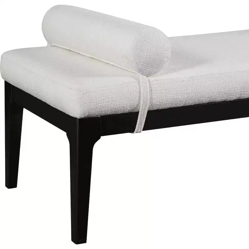 Banc en tissu texturé lin