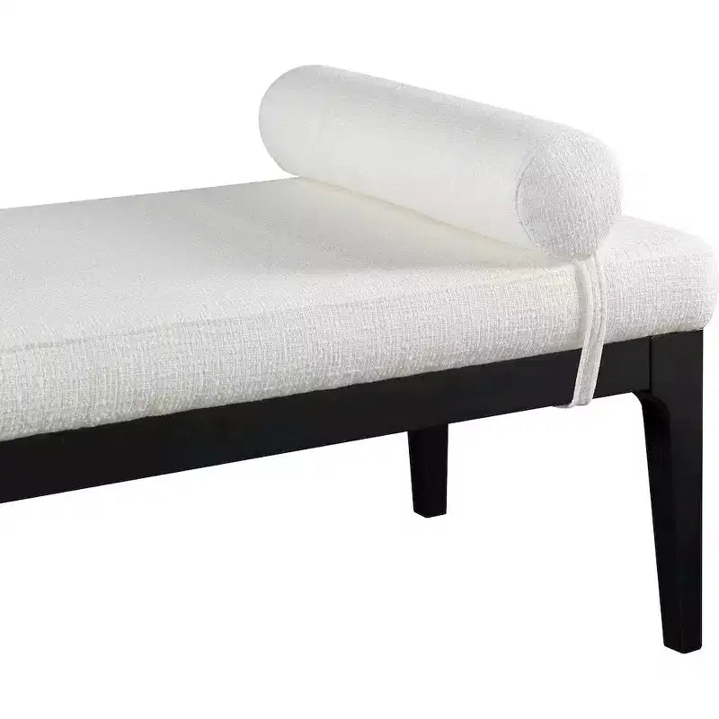 Banc en tissu texturé lin