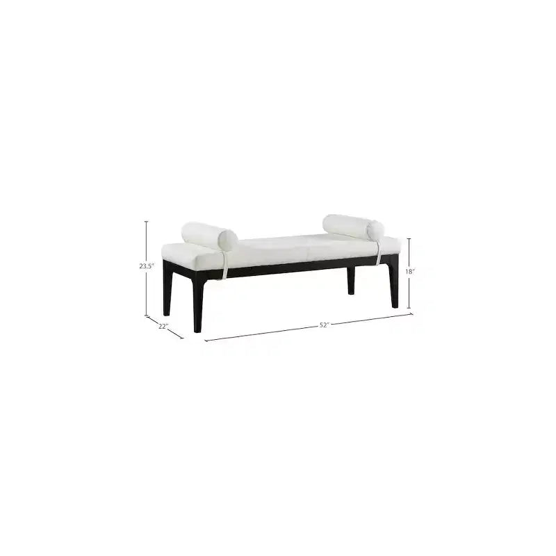 Banc en tissu texturé lin