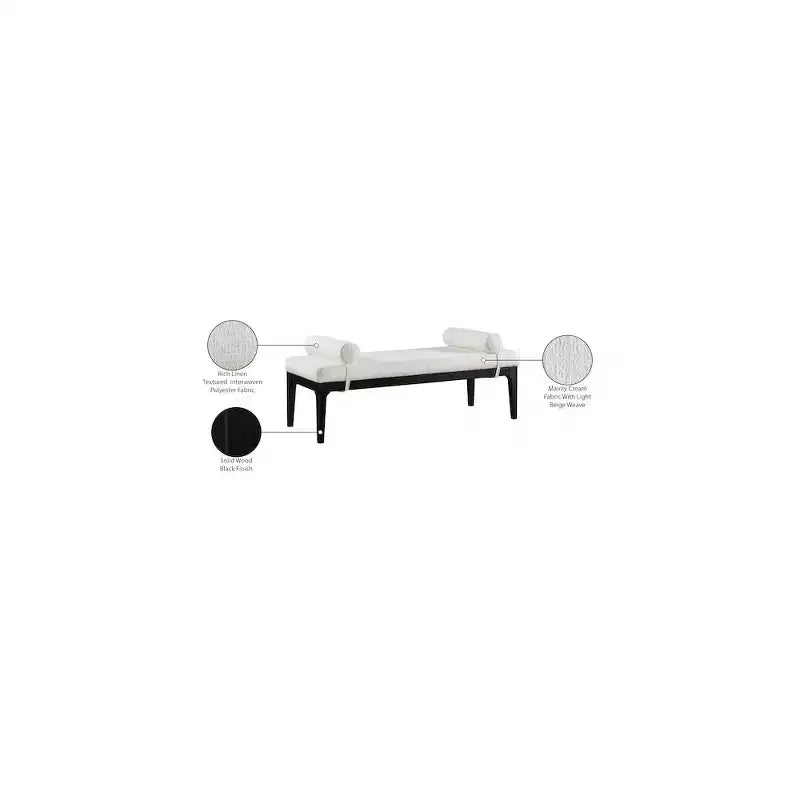 Banc en tissu texturé lin