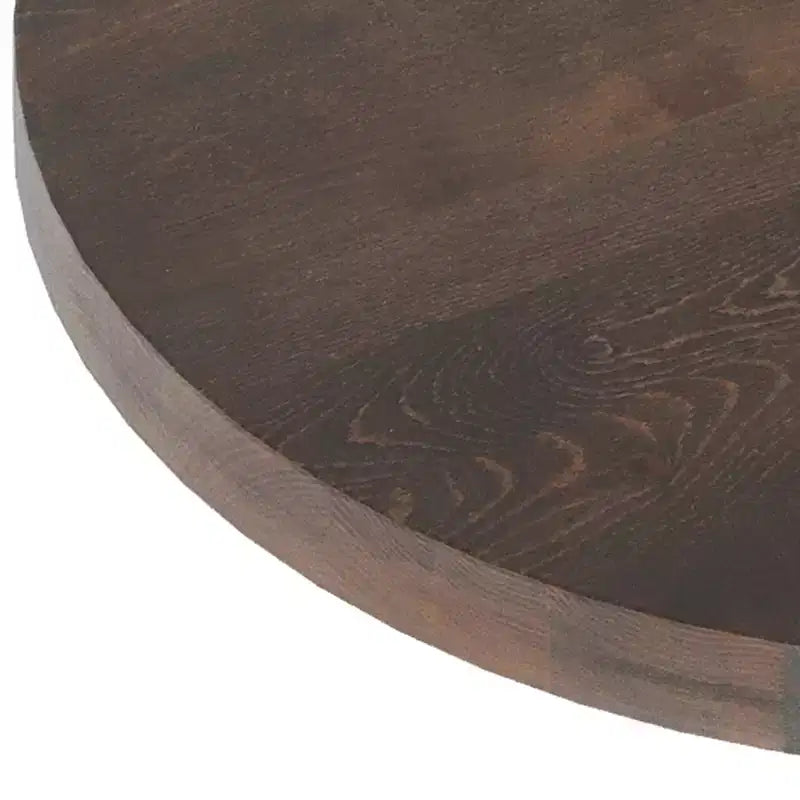 Dessus de table rond en bois massif de 3,8 cm d'épaisseur pour l'intérieur
