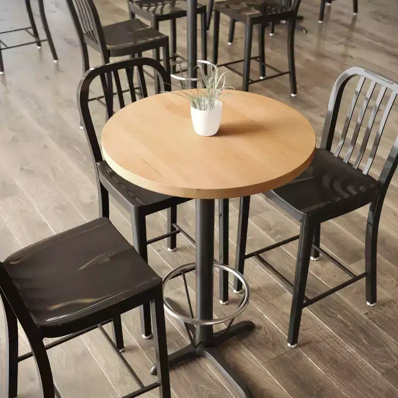 Dessus de table rond en bois massif de 3,8 cm d'épaisseur pour l'intérieur