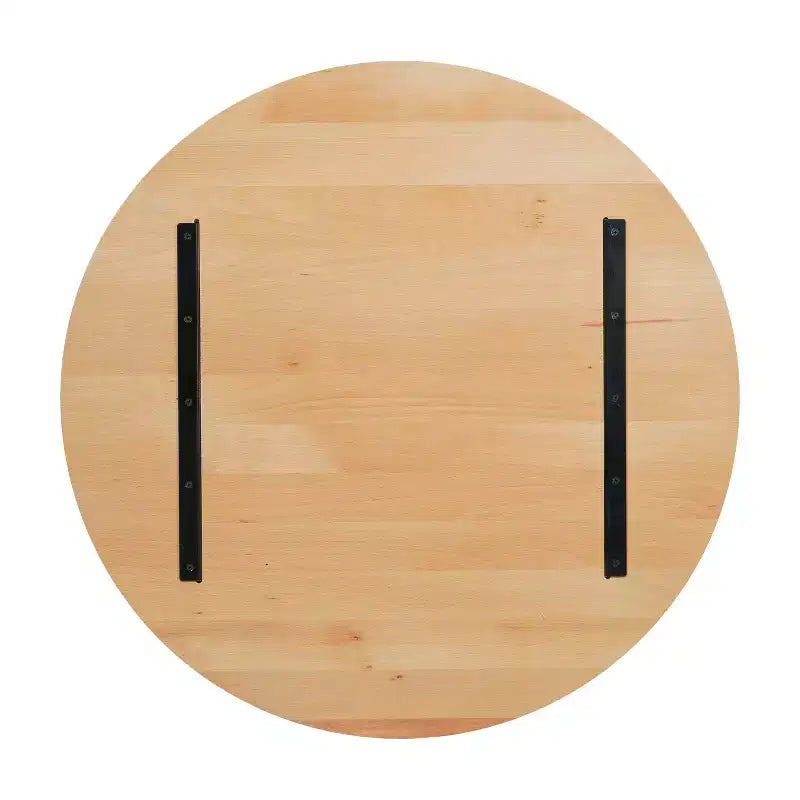 Dessus de table rond en bois massif de 3,8 cm d'épaisseur pour l'intérieur