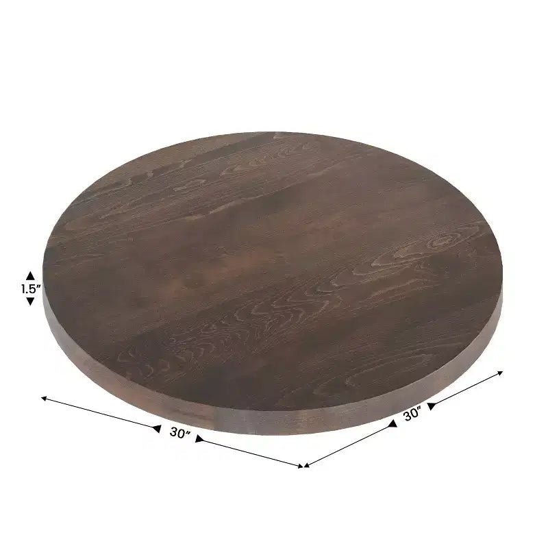 Dessus de table rond en bois massif de 3,8 cm d'épaisseur pour l'intérieur