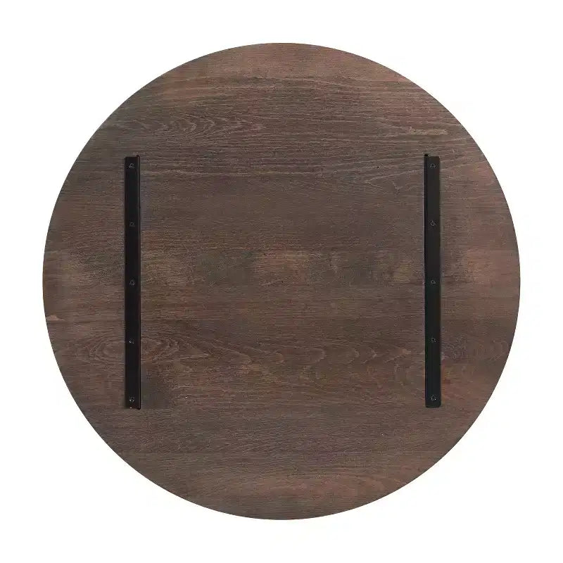 Dessus de table rond en bois massif de 3,8 cm d'épaisseur pour l'intérieur