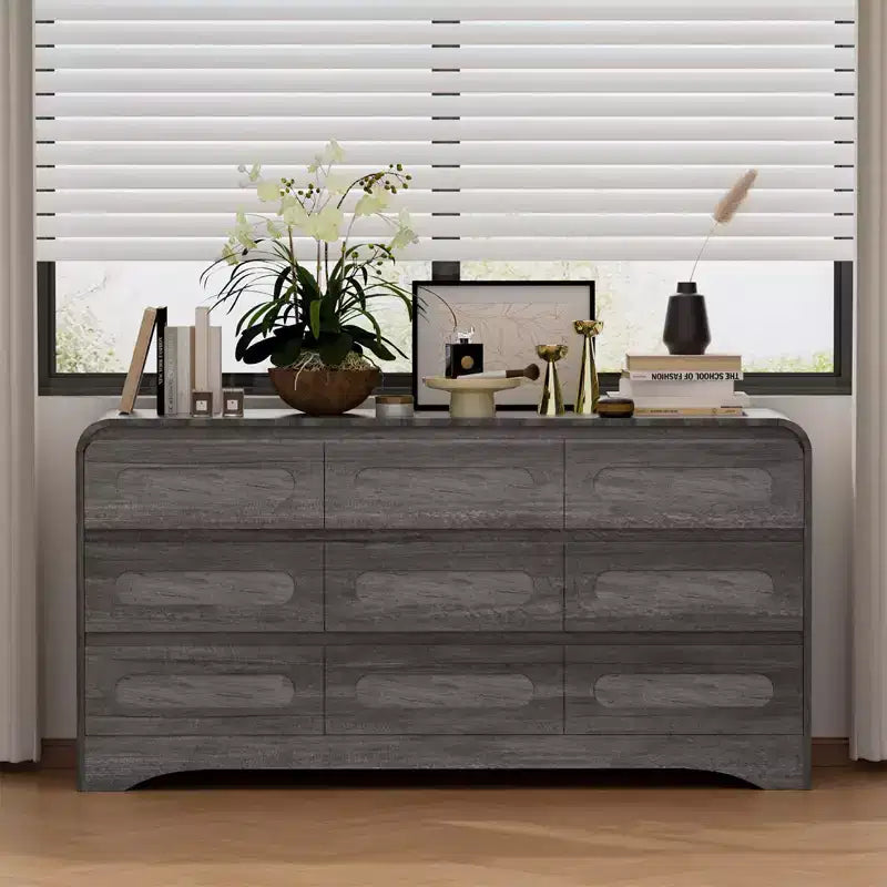 Commode de Chambre à 9 Tiroirs, Commode & Chiffonnier Moderne de 160 cm de Large avec Glissières Préinstallées