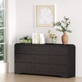 SOLACE FURNITURE 9 Drawers Dresser for Bedroom, 63 Wide Modern Dressers & Chest of Drawers with Pre-installed Slide