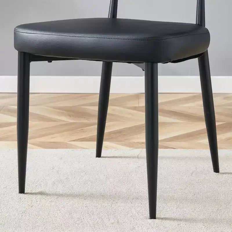 Chaises de salle à manger ergonomiques minimalistes noires, dossier incurvé, assise confortable