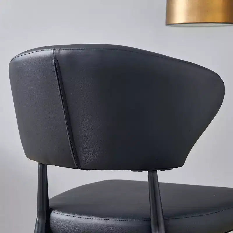 Chaises de salle à manger ergonomiques minimalistes noires, dossier incurvé, assise confortable