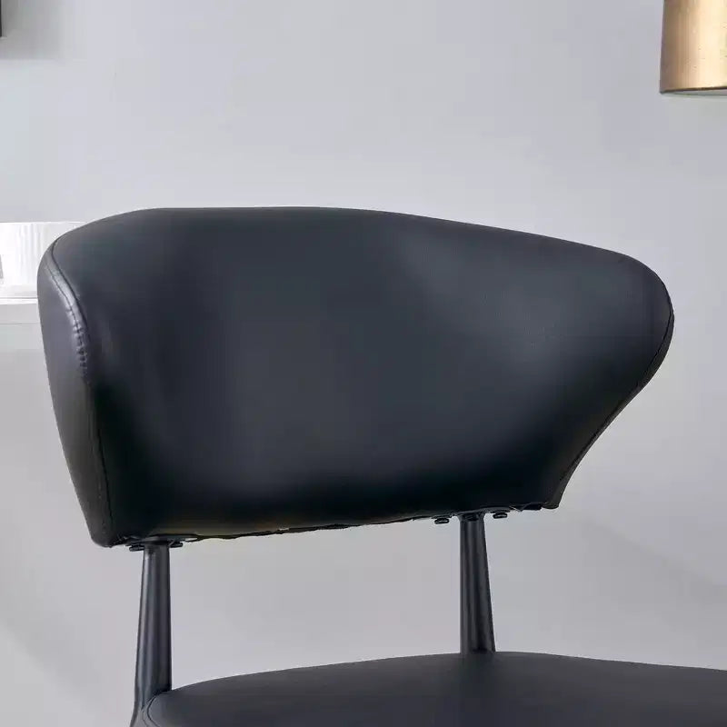 Chaises de salle à manger ergonomiques minimalistes noires, dossier incurvé, assise confortable