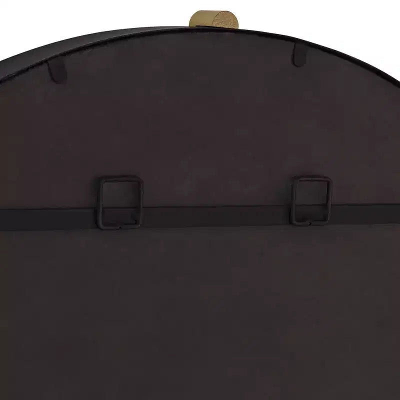 Miroir mural rond 34", or et noir mat