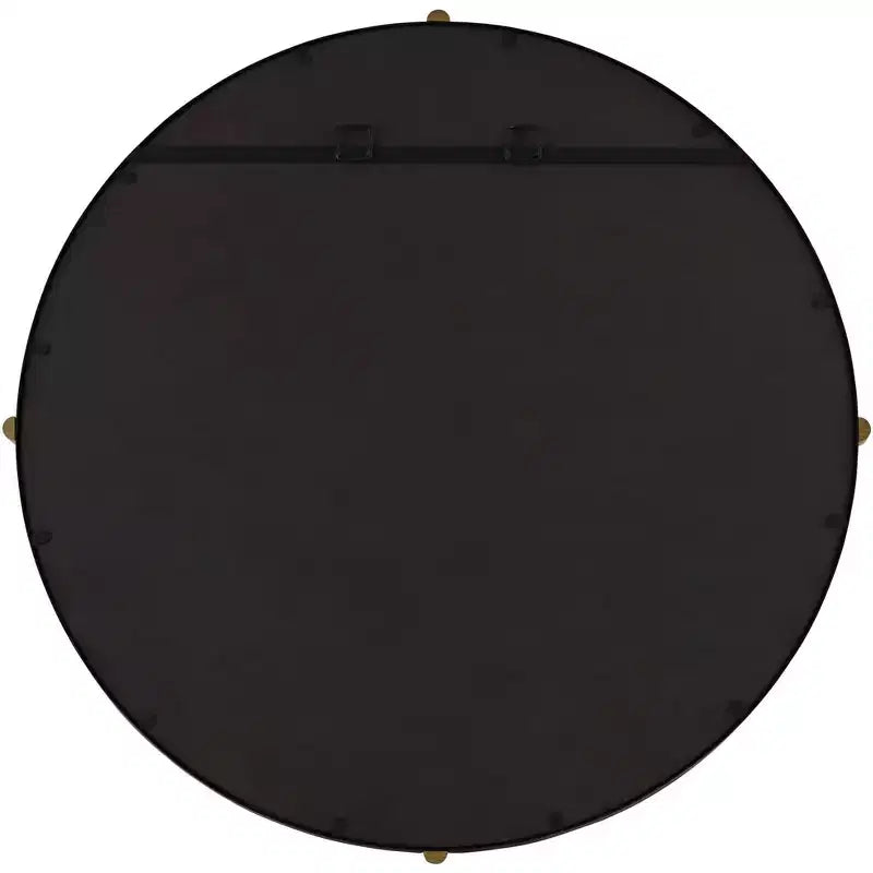 Miroir mural rond 34", or et noir mat