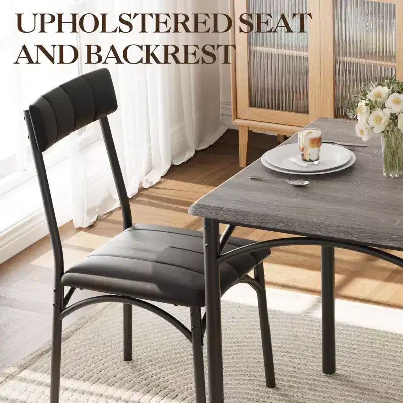 Ensemble repas compact pour petits espaces - Coin repas 2 chaises avec cadre en métal, table de cuisine peu encombrante
