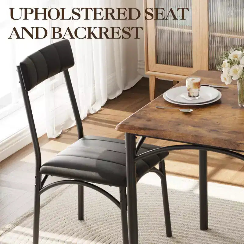 Ensemble repas compact pour petits espaces - Coin repas 2 chaises avec cadre en métal, table de cuisine peu encombrante