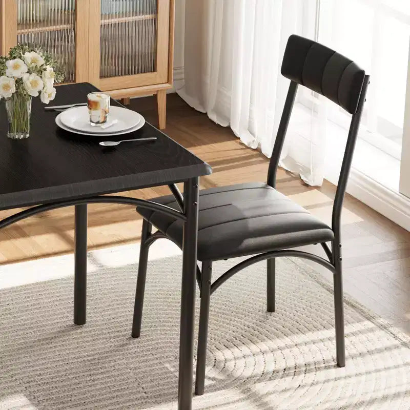 Ensemble repas compact pour petits espaces - Coin repas 2 chaises avec cadre en métal, table de cuisine peu encombrante