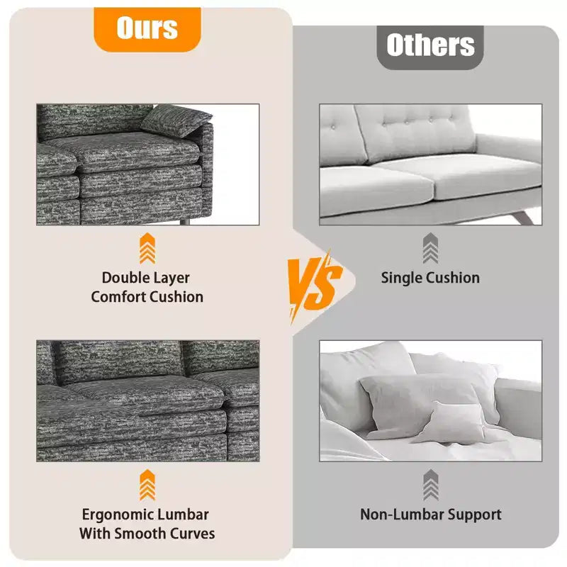 Canapé d'angle modulable 4 places en forme de L 108 XL Cloud pour salon/appartement
