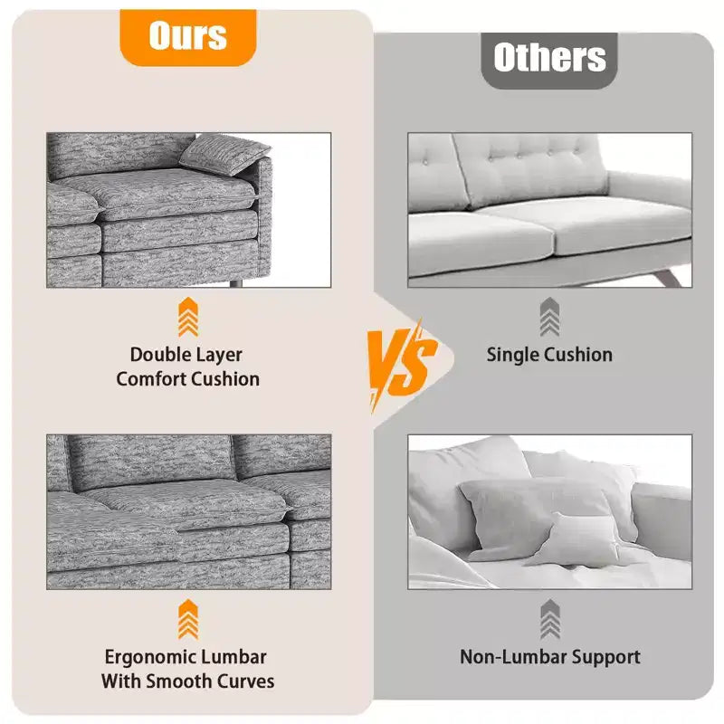 Canapé d'angle modulable 4 places en forme de L 108 XL Cloud pour salon/appartement