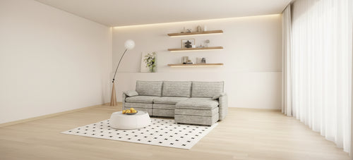 108 XL Modular Sectional Couch  4-Seater L-Shaped Cloud Sofa with Ottoman for Living Room/Apartment