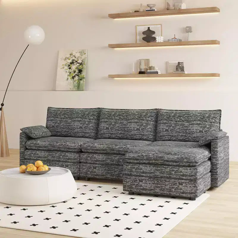 Canapé d'angle modulable 4 places en forme de L 108 XL Cloud pour salon/appartement