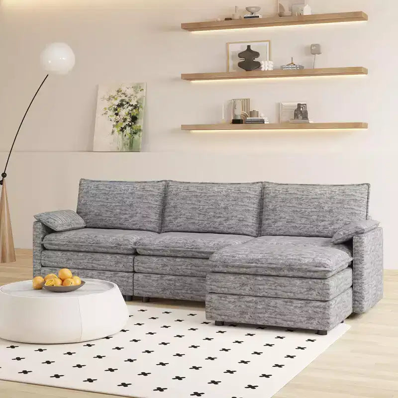 Canapé d'angle modulable 4 places en forme de L 108 XL Cloud pour salon/appartement