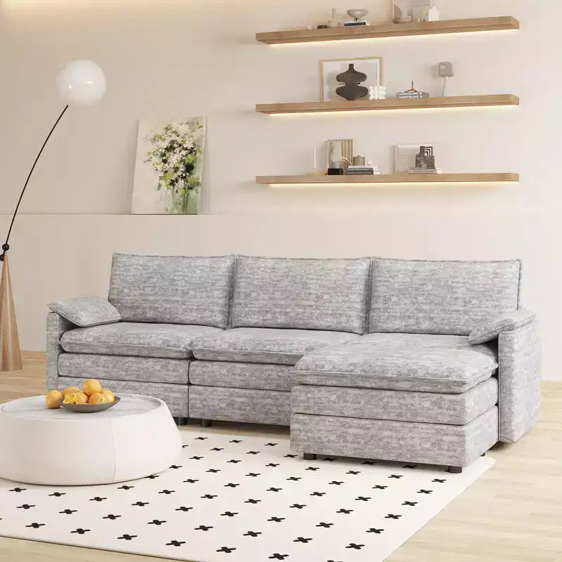 Canapé d'angle modulable 4 places en forme de L 108 XL Cloud pour salon/appartement