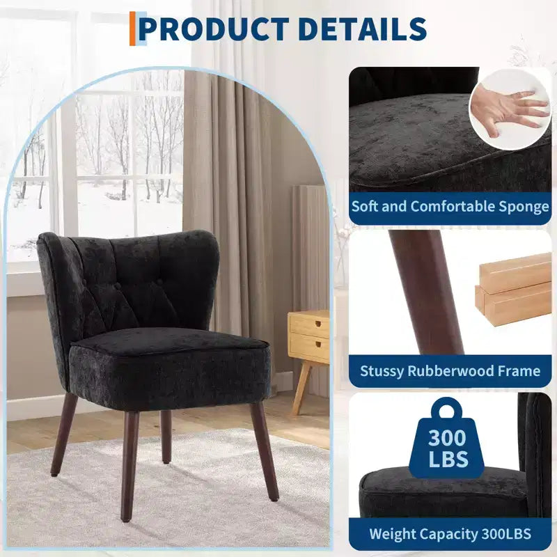 Fauteuil d'appoint pour salon, fauteuil de salon en bois et tissu, chaise d'appoint pour salon, chambre, salle de lecture