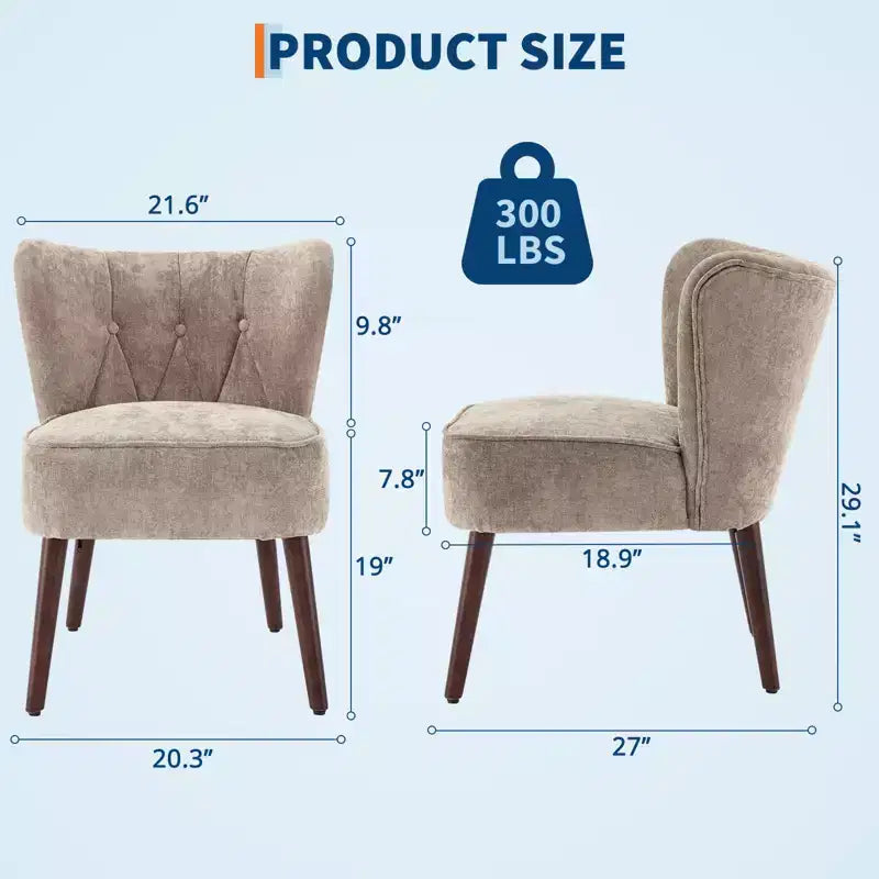 Fauteuil d'appoint pour salon, fauteuil de salon en bois et tissu, chaise d'appoint pour salon, chambre, salle de lecture