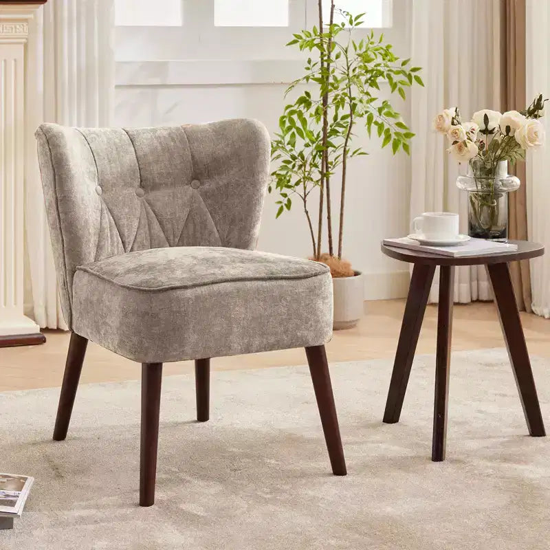 Fauteuil d'appoint pour salon, fauteuil de salon en bois et tissu, chaise d'appoint pour salon, chambre, salle de lecture