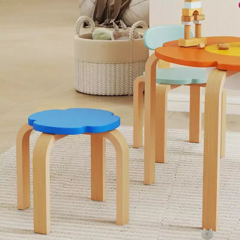 Ensemble table et chaises pour enfants, ensemble table et chaises en forme de fleur pour tout-petits avec rangement intégré, pour le dessin, la lecture et les activités artistiques et créatives
