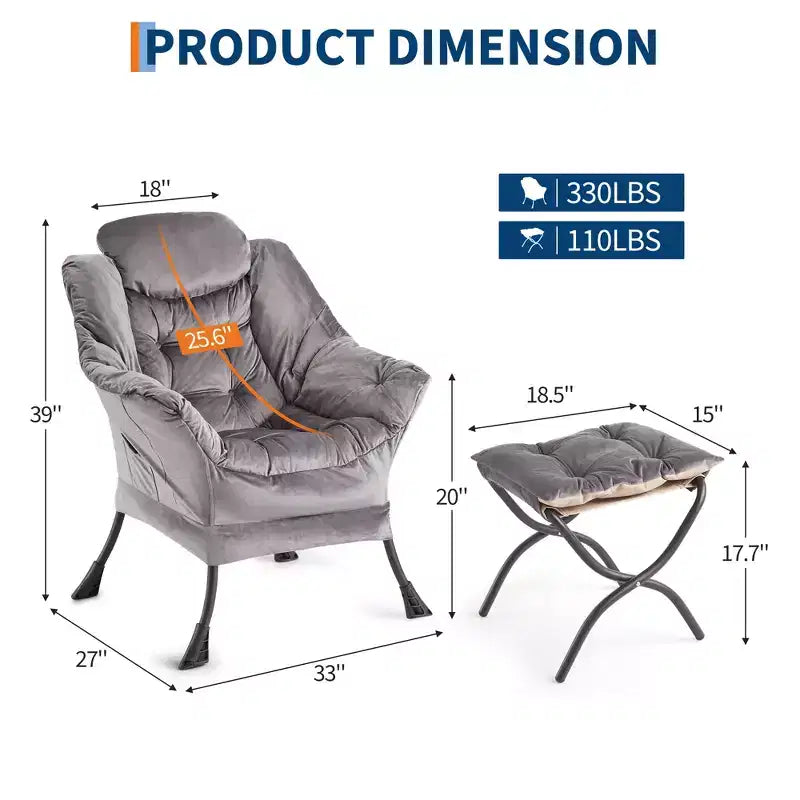 fauteuil inclinable et oreiller, fauteuil de salon confortable avec poche latérale pour salon chambre bureau