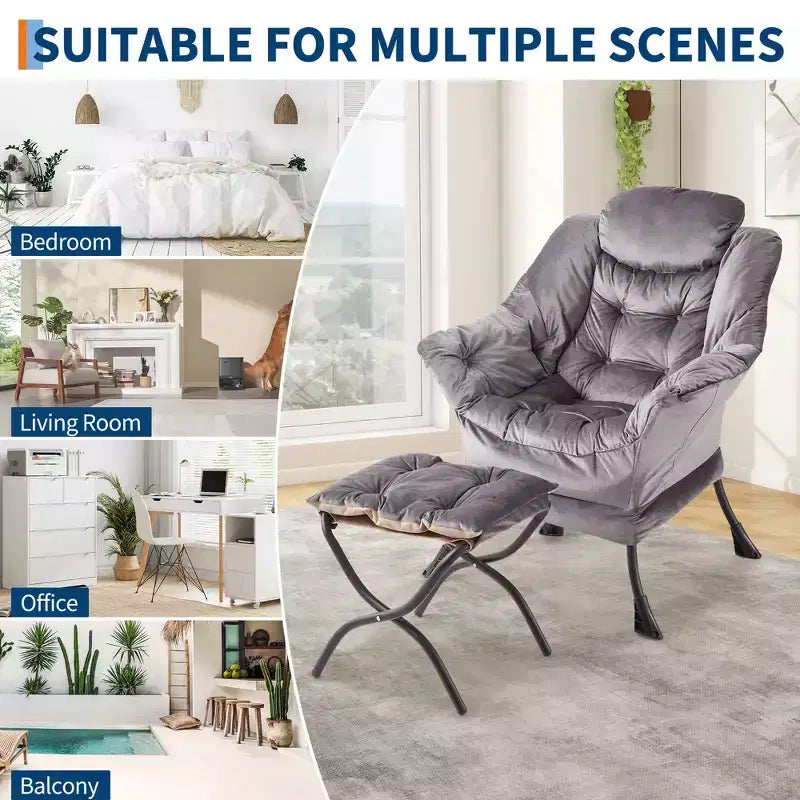 fauteuil inclinable et oreiller, fauteuil de salon confortable avec poche latérale pour salon chambre bureau