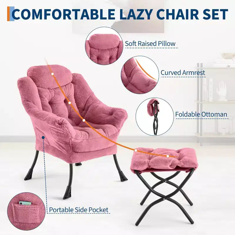 fauteuil inclinable et oreiller, fauteuil de salon confortable avec poche latérale pour salon chambre bureau