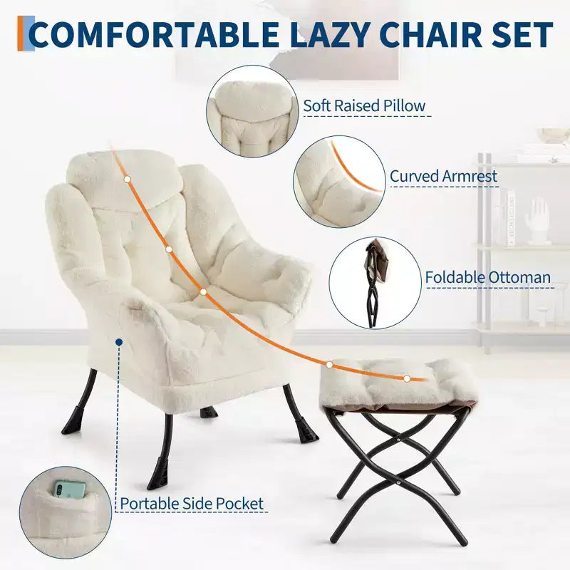 fauteuil inclinable et oreiller, fauteuil de salon confortable avec poche latérale pour salon chambre bureau